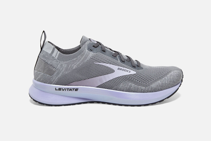 Tenis Corrida Brooks Levitate 4 Feminino Brasil - Cinzentas/Pretas/Roxo 6138254-UO